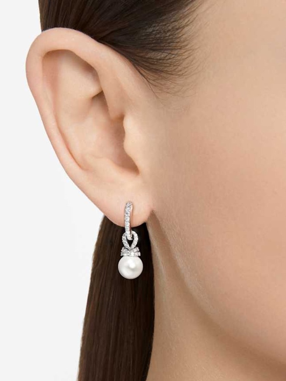 Swarovski Crystal Pearl Drop Earrings NIB Retail:$139 - Picture 4 of 7
